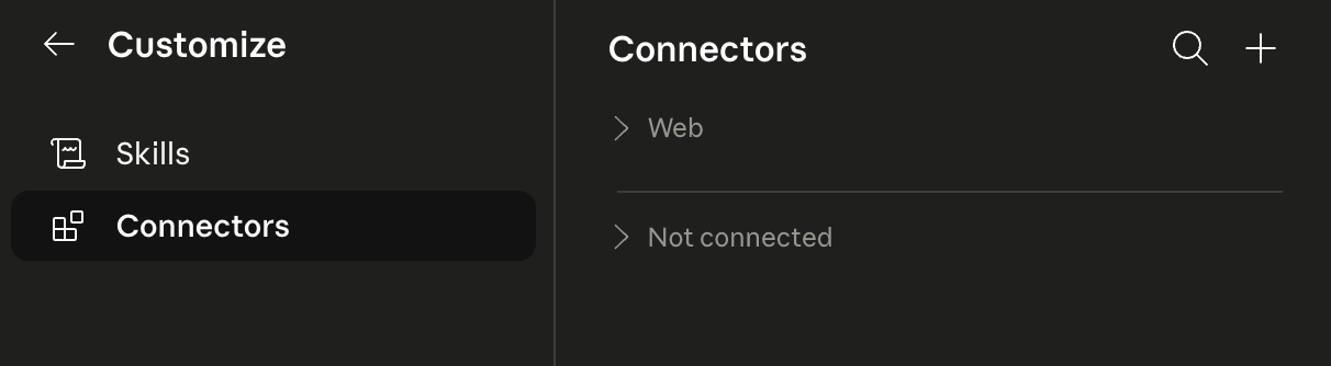 Clicking on Connectors in Claude